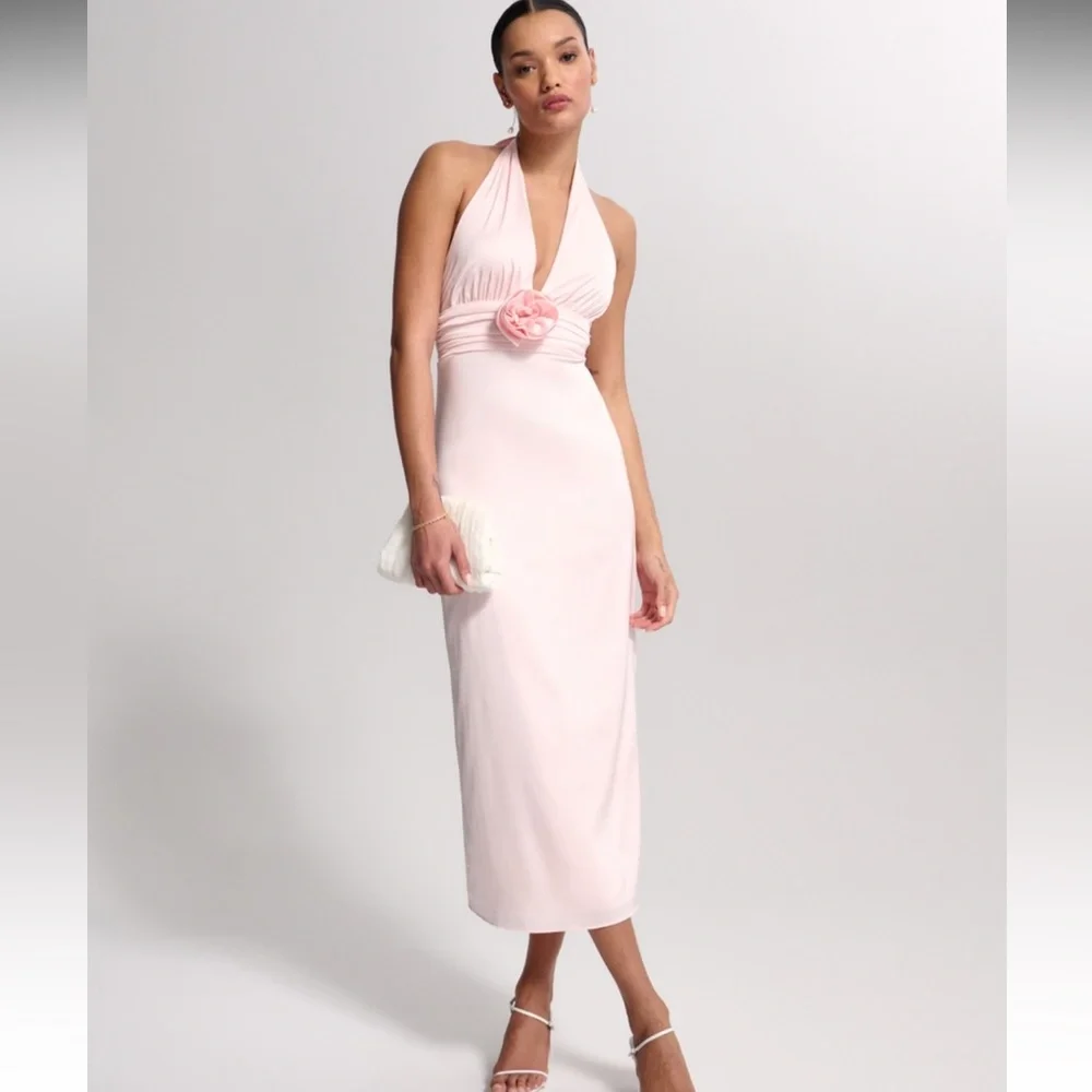 Abercrombie & Fitch Light Pink Midi Dress - Picture 1 of 2